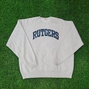 Vintage 90s Rutgers-University Sweatshirt 2XL 27x27 Arch USA